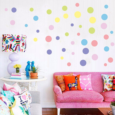 

Outdoor 18 Confetti Rainbow Colors Polka Dots Wall Decals Stickers