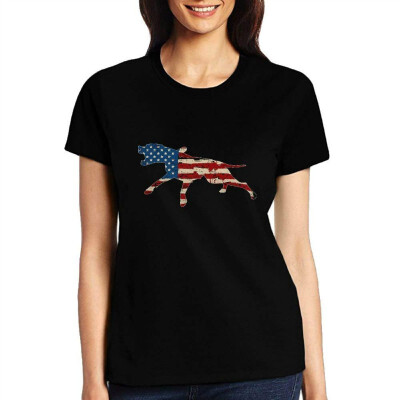 

American Flag Hound Womens Cut Womens Cute T-Shirts