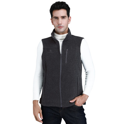 

CAMEL CROWN Fleece Vest Men Full-Zip Sleeveless Jacket Plus Size with Pocket Lightweight Casual Gilet