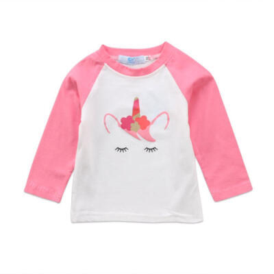

Baby Kids Boy Girl Unicorn Long Sleeve Pullover Blouse Casual Cotton Top T Shirt