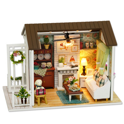 

DIY Miniature Dollhouse Kit Realistic Mini 3D Wooden House Room Craft with Furniture LED Lights Childrens Day Birthday Christmas