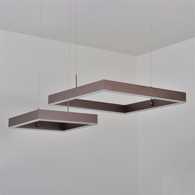 

Baycheer HL487481 Modern Linear LED Chandelier 2-Light 68W LED White Light Brushed Aluminum LED Cubic Suspended Lamp