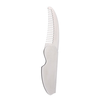 

Portable Mens Beard Comb Male Mustache Shaving Brush Stainless Steel Pocket Comb Facial Hair Brush