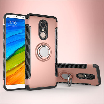 

Fivice Xiaomi Redmi 5 plus case PC metal ring shell magnetic car bracket TPU phone case