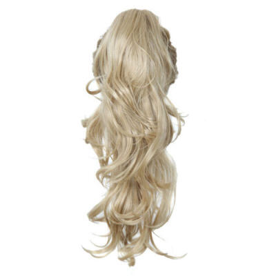 

Human Long Curls Ponytail Clip In Hair Extension Claw Pony Tail Fake Hairpiece