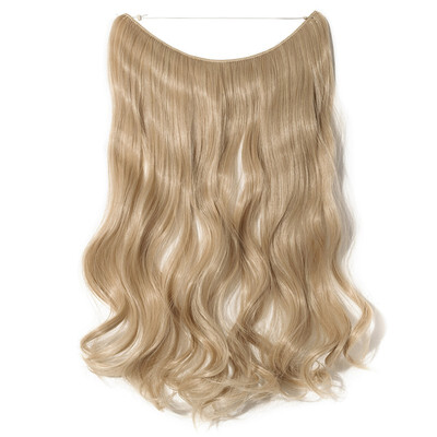 

Invisible Wire No Clips in Hair Extensions Secret Fish Line Hairpieces Silky Straight real natural Synthetic