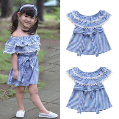 

Newborn Infant Baby Girl Floral Off Shoulder Party Pageant Prom Dress Clothes
