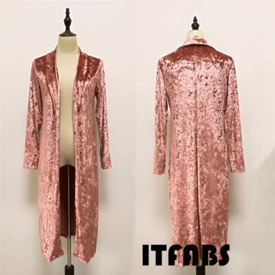 

New Womens Autumn And Winter Velvet Long Sleeved Casual Cardigan Jacket Coat