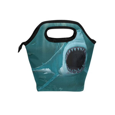 

Insulated Lunch Tote Bag Shark Travel Picnic Lunch Handbags Portable Zipper Lunch Bag Box