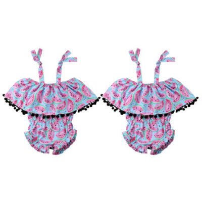 

US Newborn Baby Kid Girl Tassel Jumpsuit Romper Bodysuit Clothes Outfits Sunsuit