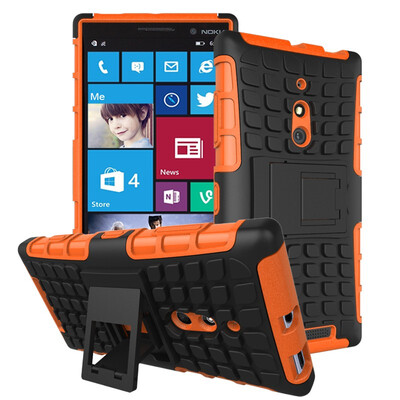 

Fivice Nokia Lumia 830 Case TPU anti-fall tire pattern back clip bracket phone case