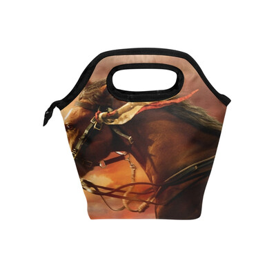 

Lunch Bag Tote Bag Horse Sunset Travel Picnic Organizer Lunch Holder Handbags Lunch Bag Box