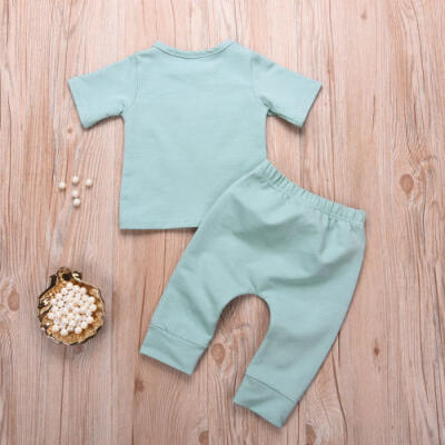 

2pcs Baby Boy T-shirt Top Pants Outfit Newborn Kids Summer Clothes Set