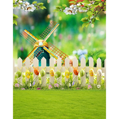 

Green Windmill Photo Backdrop 57FT Vinyl Fabric Cloth Digital Printing Photo Background s-2263