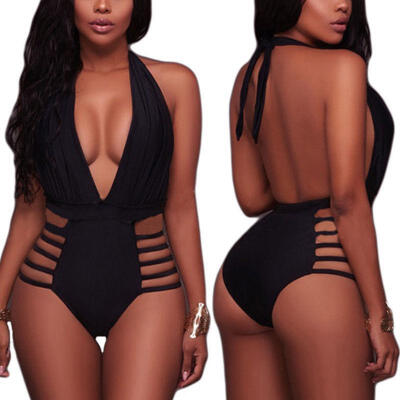 

Womens Swimming Costume Padded Swimsuit Monokini Swimwear Push Up Bikini Sets UK