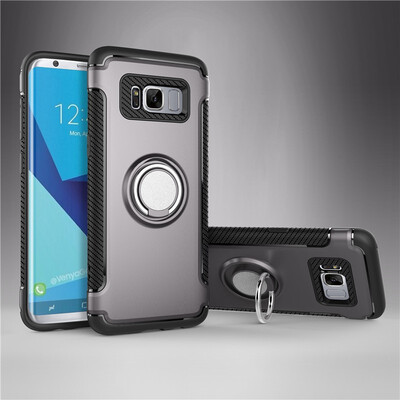 

Fivice Samsung Galaxy S8 case PC metal ring shell magnetic car bracket TPU phone case