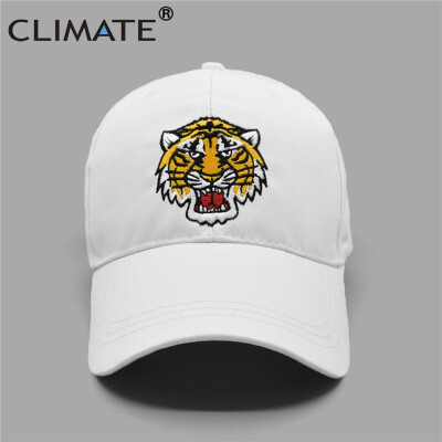 

CLIMATE Men Women Tiger Baseball Cap Men Cool Tiger Logo Sport Caps Black White Baseball Cap Hats for Men Women