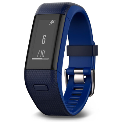 

(GARMIN) vivosmart HR + синий GPS smart bracelet частота сердечных сокращений в реальном времени мониторинг автоматический контроль сна контроль активности вызов напоминание движение Bluetooth часы