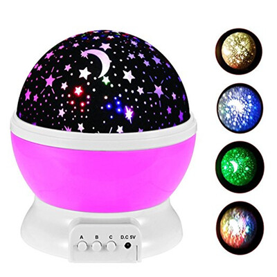 

Night light projector 4 LED Bead 360 Degree Romantic Room Rotating Cosmos Star Projector
