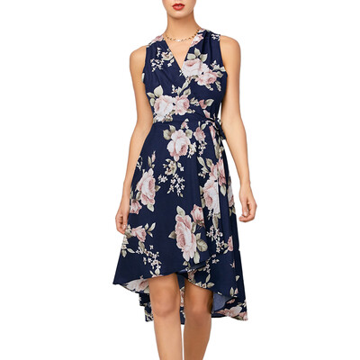 

High Low Floral Sleeveless Dress