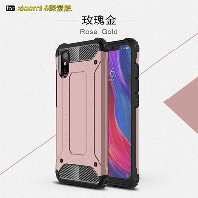 

Fivice Xiaomi MI 8 pro case Luxury Silicone Diamond Armor PC Hard Shell Phone Case