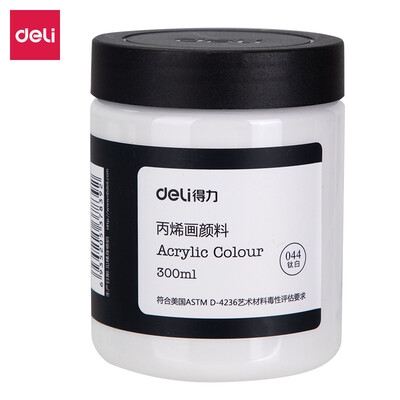 

Deli deli 300ml art painting acrylic paint hand-painted wall painting acrylic paint large bottle outdoor painted textile pigment 73875 titanium white