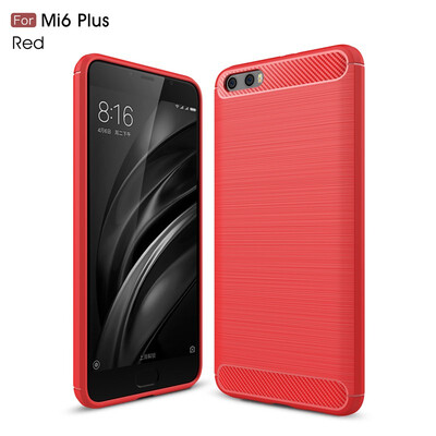 

Fivice Xiaomi MI 6 plus case Luxury brushed carbon fiber TPU soft shell
