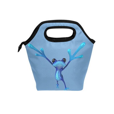 

Lunch Bag Cool Frog Tote Travel Picnic Insulated Handbags Portable Zipper Lunch Bag Box