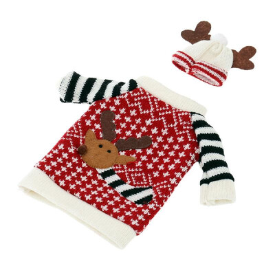 

Christmas Elk Red Wine Bottle Cover Bag Dinner Table Decoration Home Party Decor Supplies
