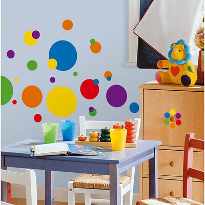 

Outdoor Primary Colors Peel Polka Dots Stick Wall Decals