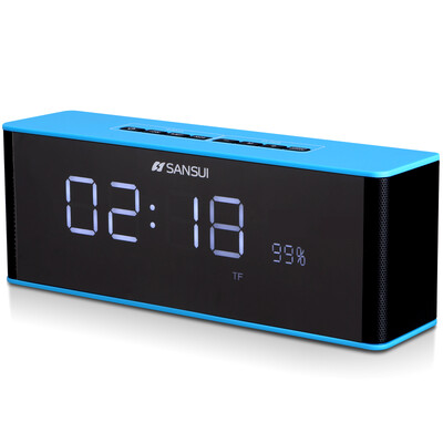 

Пейзаж (SANSUI) T20 Беспроводной Bluetooth-динамик Радио-карта Часы Будильник Sky Blue Gold
