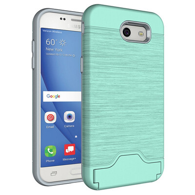 

Fivice Samsung J3 primeJ3 2017 Case TPU all-inclusive anti-drop brushed card with bracket mobile phone case