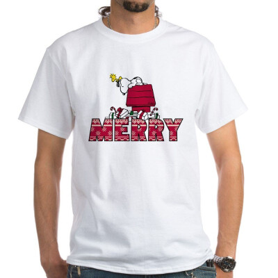 

CafePress - Snoopy Merry White T-Shirt - 100 Cotton T-Shirt White