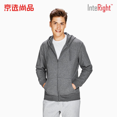 

Beijing selected products × INTERIGHT INTERIGHT sweater mens hooded cardigan terry sweater coat dark flower gray XXL