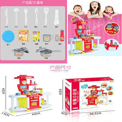 

Children Kids Kitchen Cooking Pretend Play Educational Toys Set With Accessories