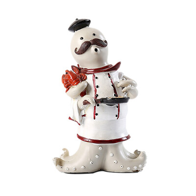 

UpperX Trumpet octopus lobster chef Nordic style cartoon living room decoration fat ornaments Resin crafts creative home