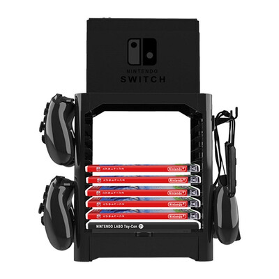 

Tseoa Multifunctional Disk Storage Tower Game Card Box Storage Stand Holder Bracket for Nintend Switch Console Controller Bracket