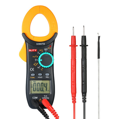 

NJTY Digital Clamp Meter 4000 Counts Auto Range Multimeter with NCV Test ACDC Voltage AC Current Portable Handheld Multimeter LCD