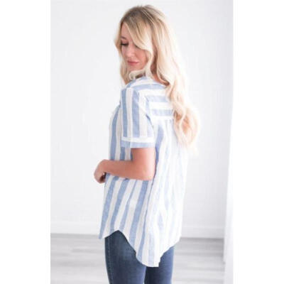 

Fashion Womens Ladies Summer Short Sleeve Shirt Loose Casual Blouse Tops T-Shirt