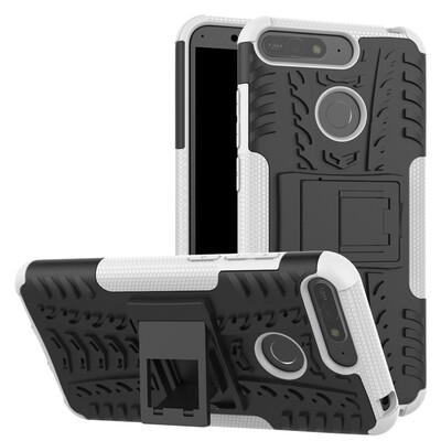 

Fivice Huawei Y6 2018 Case TPU anti-fall tire pattern back clip bracket phone case