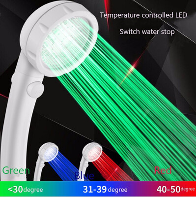

NeillieN LED temperature control three-color colorful models Negative ion shower nozzles can boost water saving Handheld shower se