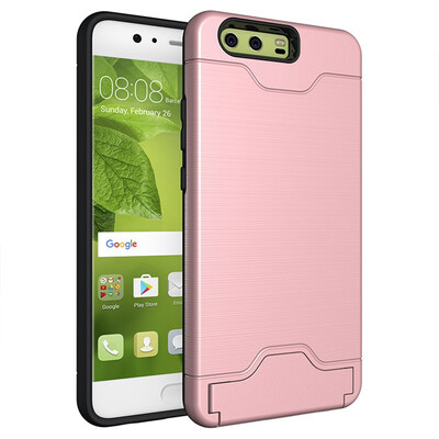 

Fivice Huawei P10 Plus Case TPU all-inclusive anti-drop brushed card with bracket mobile phone case