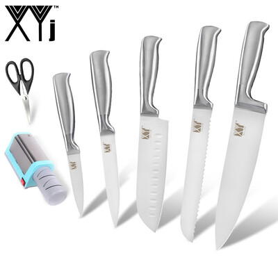

XYj Kitchen Knives Stainless Steel 8" 8" 8" 5" 35" Kitchen Knife And Blue Electric Knife Sharpener Scissor