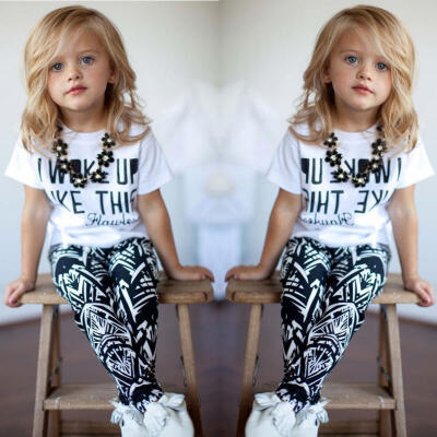 

Kids Baby Clothes Girls Boy Summer T-shirt Tops Zebra Pants Outfits Set UK Stock