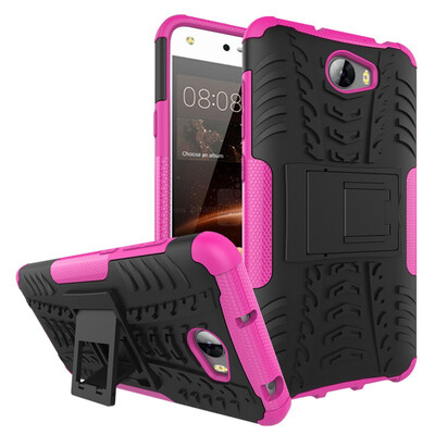 

Fivice Huawei Y5 2018 Case TPU anti-fall tire pattern back clip bracket phone case