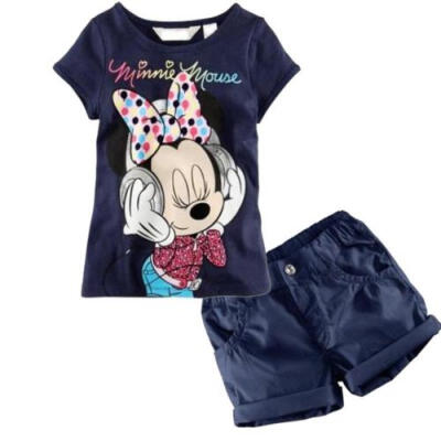 

2018 UK Kids Baby Boys Girls Minnie Summer T-Shirt TopsShorts Pants Set Outfit