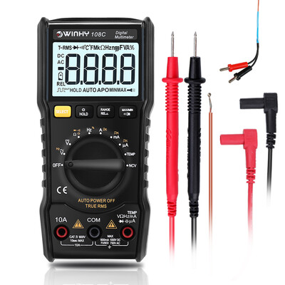 

WINHY 108C Full Protection Digital Multimeter Mini Multifunctional Handheld Meter with Flashlight Tools of Electrical Instruments