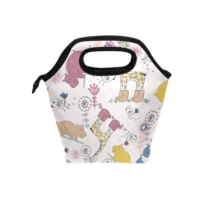 

Lunch Bag Animal Party Tote Travel Picnic Insulated Handbags Portable Zipper Lunch Bag Box