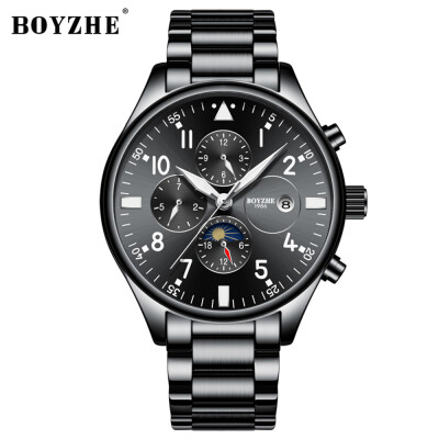 

BOYZHE WL002-G Watch Brand Luminous Waterproof Business Full-automatic Mechanical Men Stainless Steel Wrist Watch with Gift Box