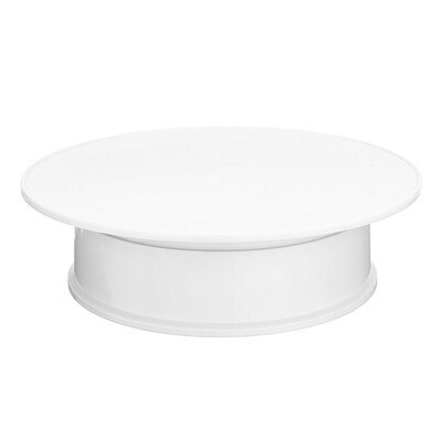 

Round White Velvet Coping Electric Motorized 360° Rotating Display Stand Turntable